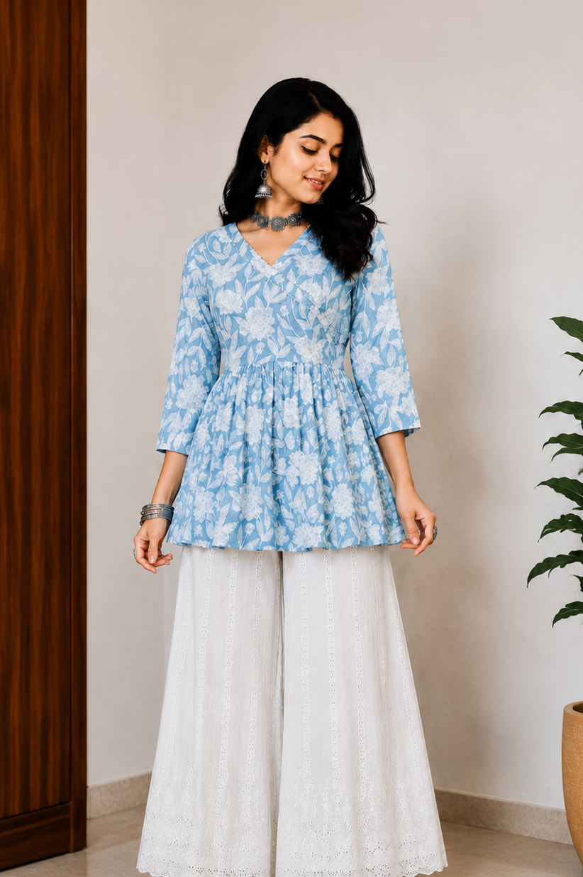 🎁 Sky Bloom Kurti (100% off)