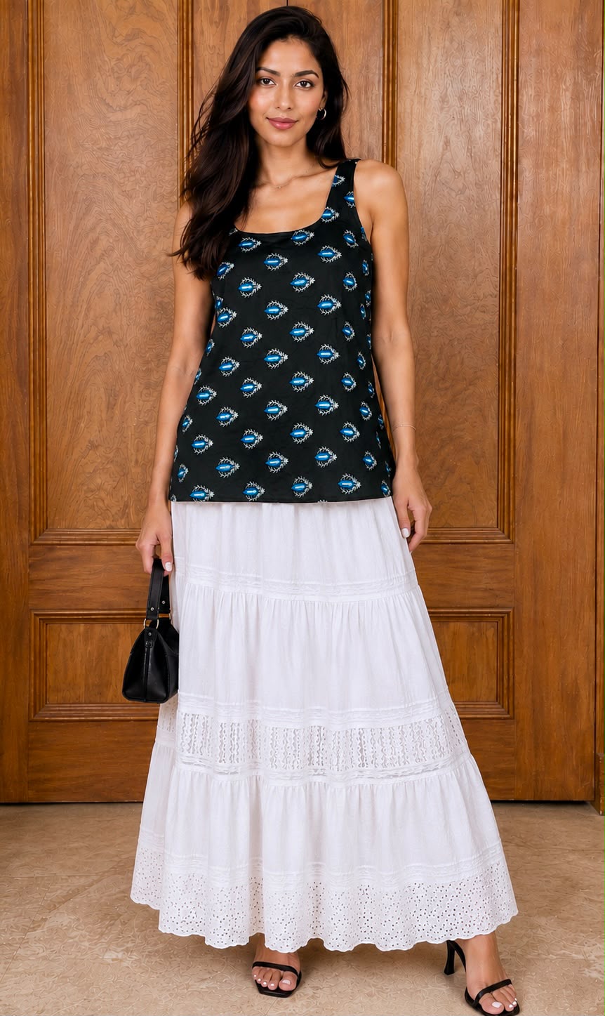 Midnight Bloom Short Kurti